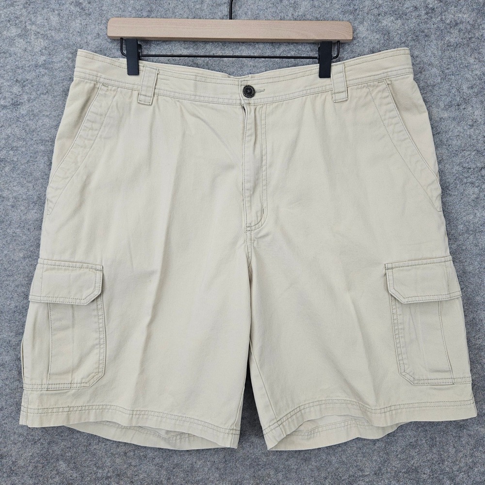 Columbia Men's Beige Cargo Shorts Size 38 Cotton Twill Utility Hiking Outdoor